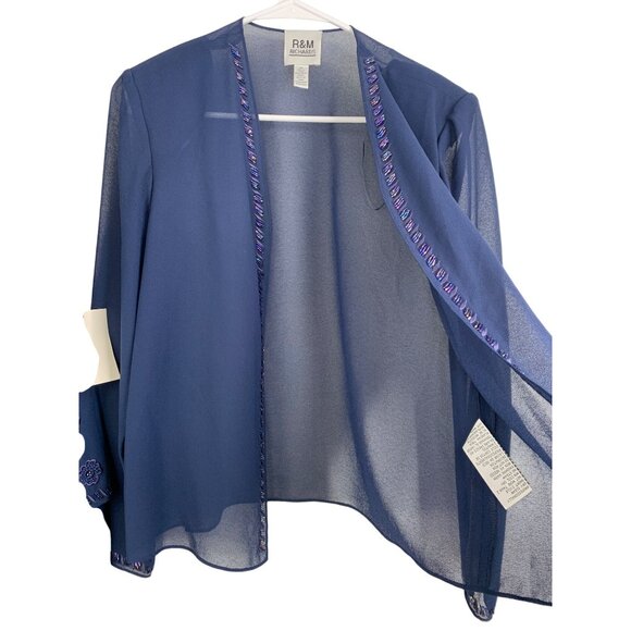 Size 10 R&M Richards 2-Piece Navy Gown & Sheer Jacket Mother of Bride NWT 8555 - Picture 8 of 13